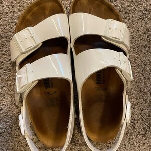 Birkenstock White Sandals Two-Strap Design
